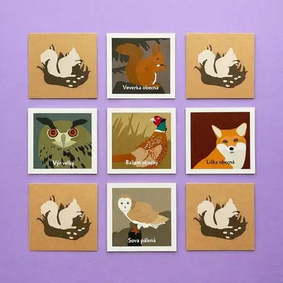 Pexeso Lesní zvířata - detail 2