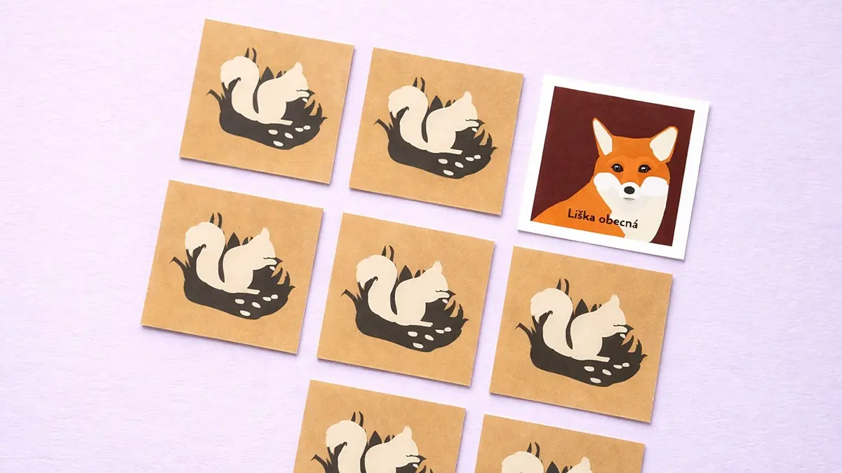 hraní pexesa - hledání kartičky lišky